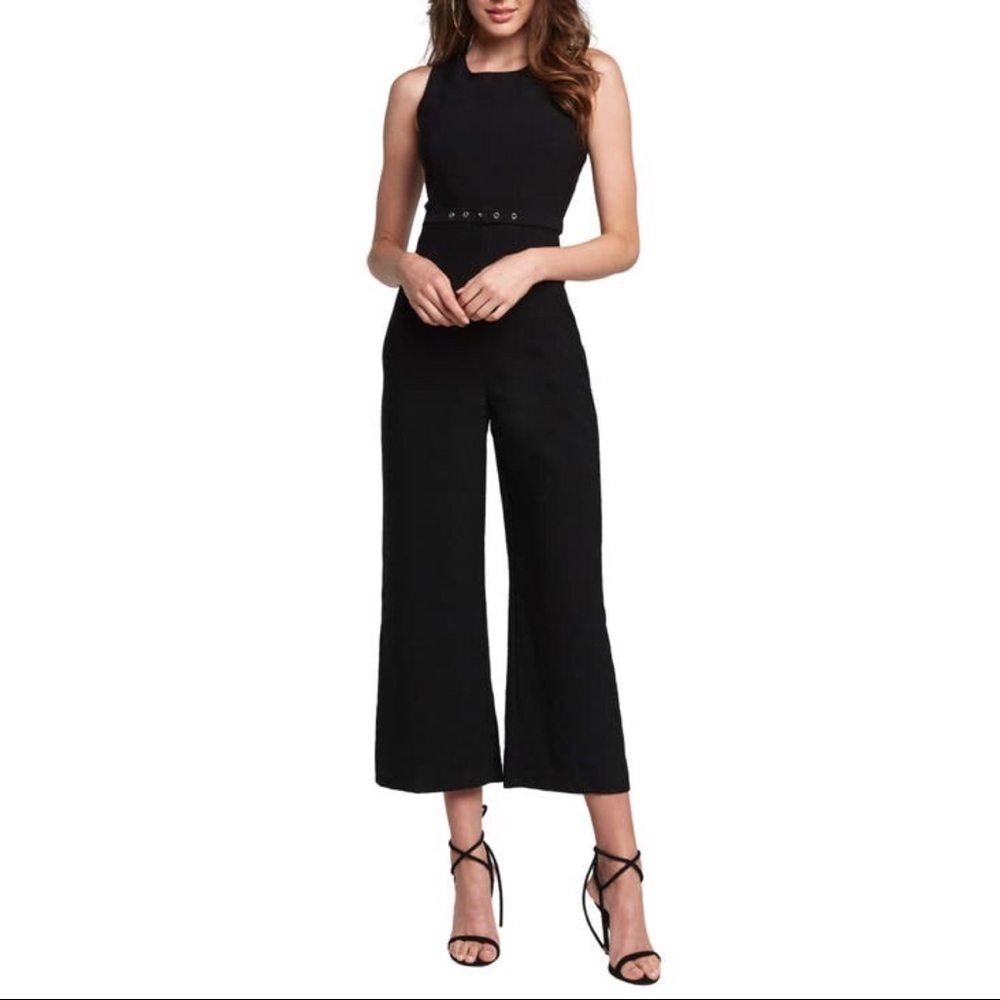 NWT New Bardot Belted Jumpsuit Black Size 6
